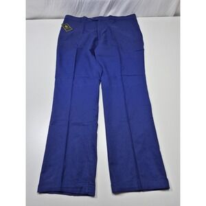 Giorgio Inserti Dress Pants Mens 44x34 Royal Blue Linen Flat Front Straight NWT